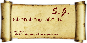 Sáfrány Júlia névjegykártya