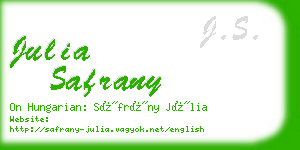 julia safrany business card